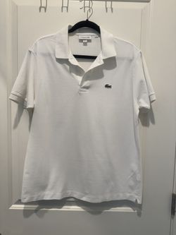 Lacoste Polo Shirt Short Sleeve Classic Fit Pique White Men's Size L