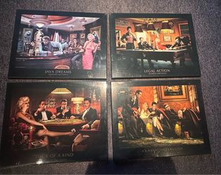 Complete Chris Consani  Hollywood Wood Wall Art Set (4 Plaques) – Elvis, Marilyn, James Dean,bogart