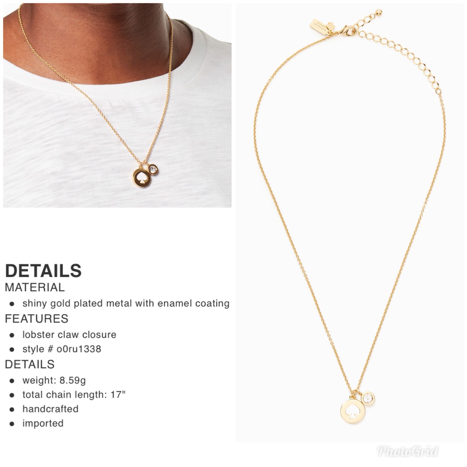 NEW! Kate Spade Spot the Spade Charm Necklace