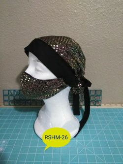 Two Tone Reversible Surgical Hat with Buttons