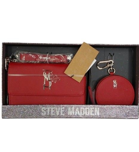 Steve Madden Limited Edition Carina Crossbody Bag & Wallet-Scarlet Crimson-NIB
