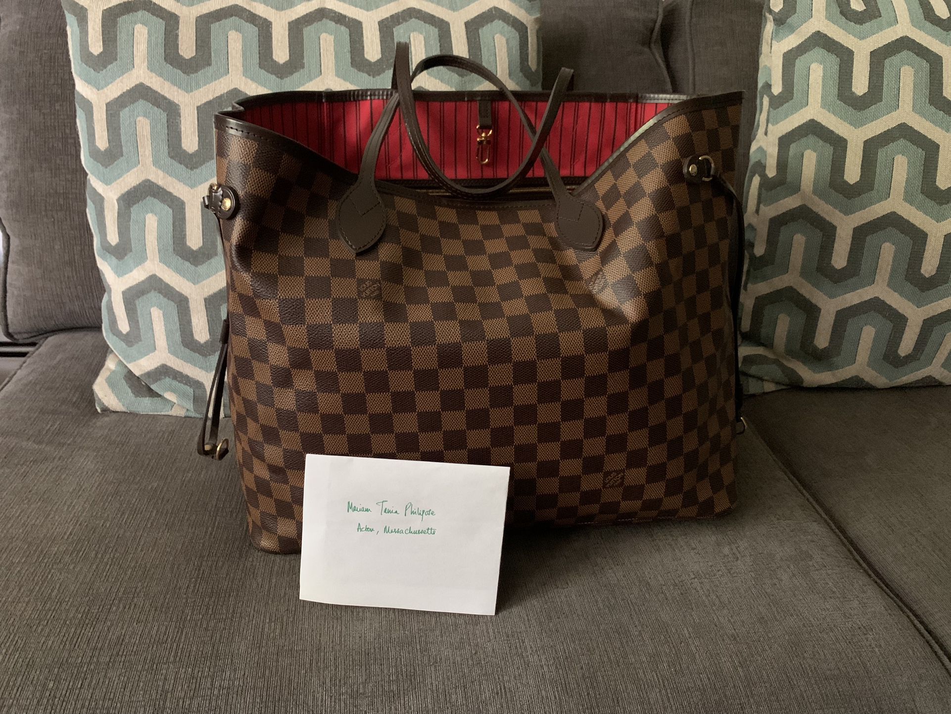 Authentic LV Neverfull GM Damier Ebene for Sale in Acton, MA - OfferUp
