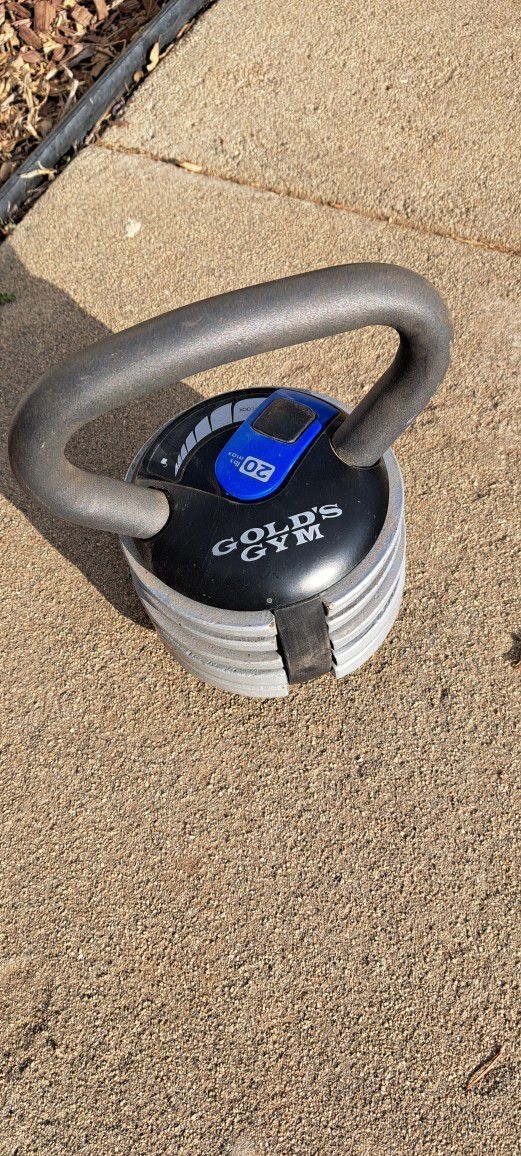 Gold’s Gym Kettlebell Extreme 20 lb Adjustable kettle Bell Space Saver Design