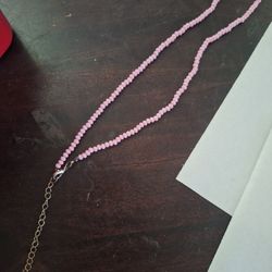 Pink Shell/Chain Necklace 