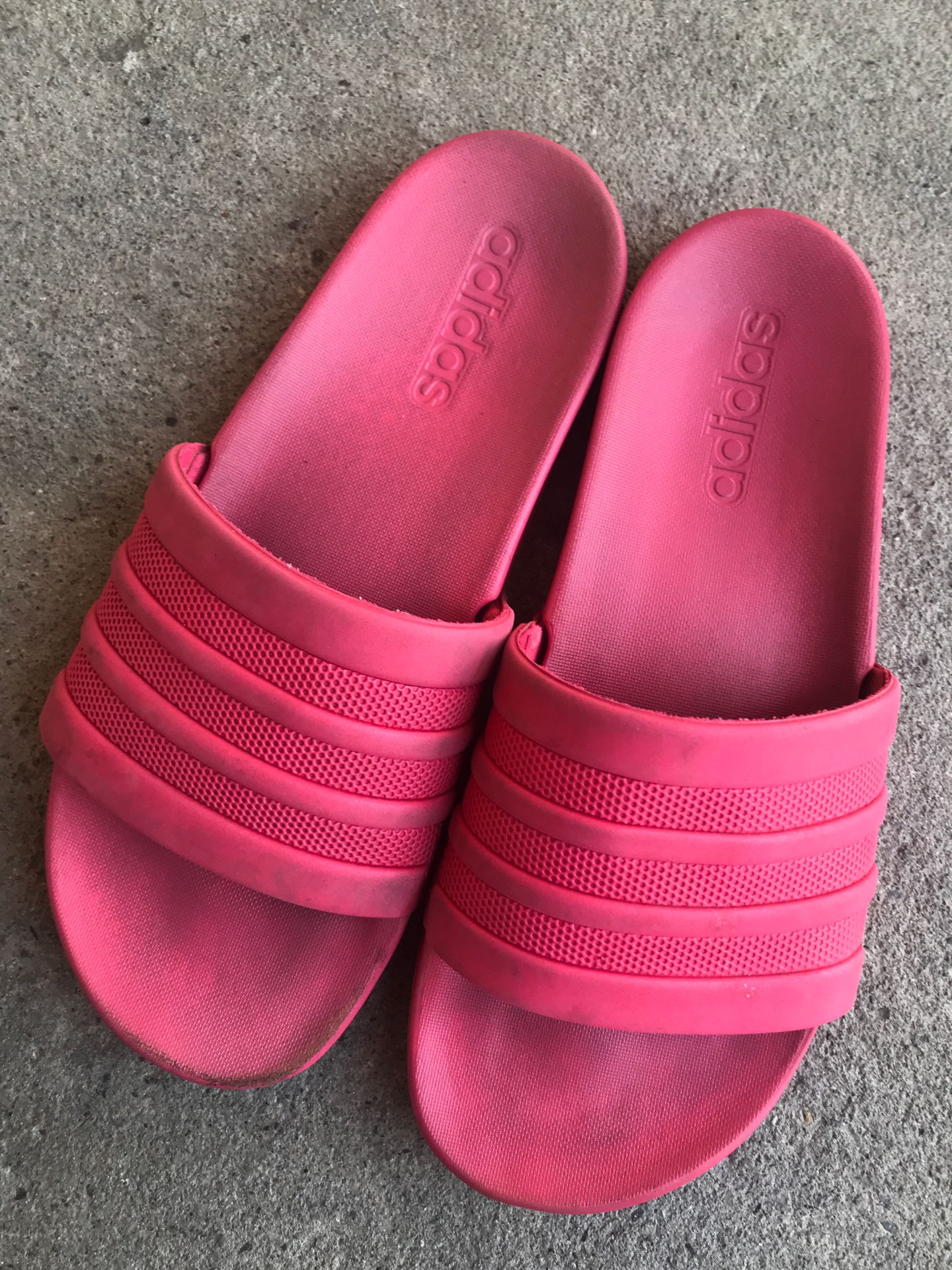 Hot Pink Adidas Slides