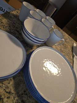 Crate and barrel Mercer dish bowl mug set