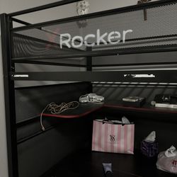 X Rocker Battle Bunk Bed (desk+twin bunk on top)