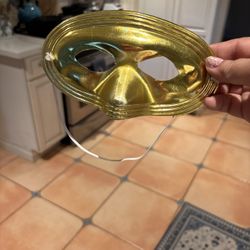 Halloween gold shiny mask elastic strap