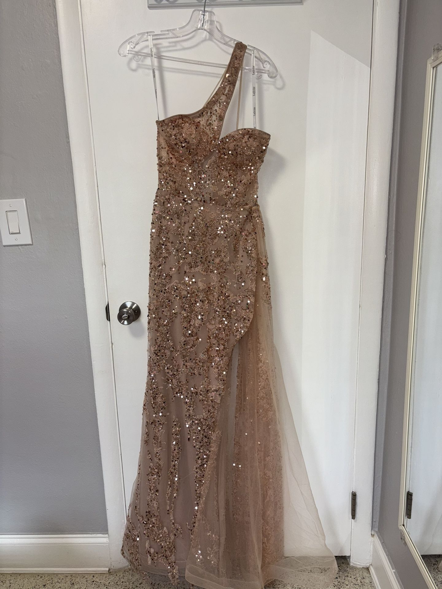 Blush Gold LaDivine By Cinderella Divine Formal Dress