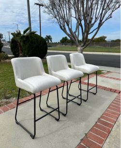 LUE BONA 26-inch linen upholstered bar stools