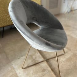 Modern Velvet and Brass leg Dining Chairs.  Set of 4