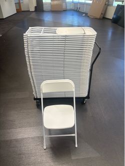 Like New - 40 Folding Chairs with Cart