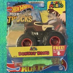 2020 Hot Wheels  Monster Trucks Super Mario Donkey Kong #24/75 1:64 Scale
