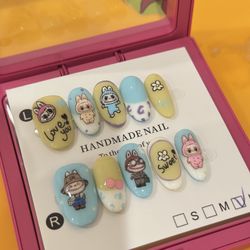 Labubu handmade press on nails 