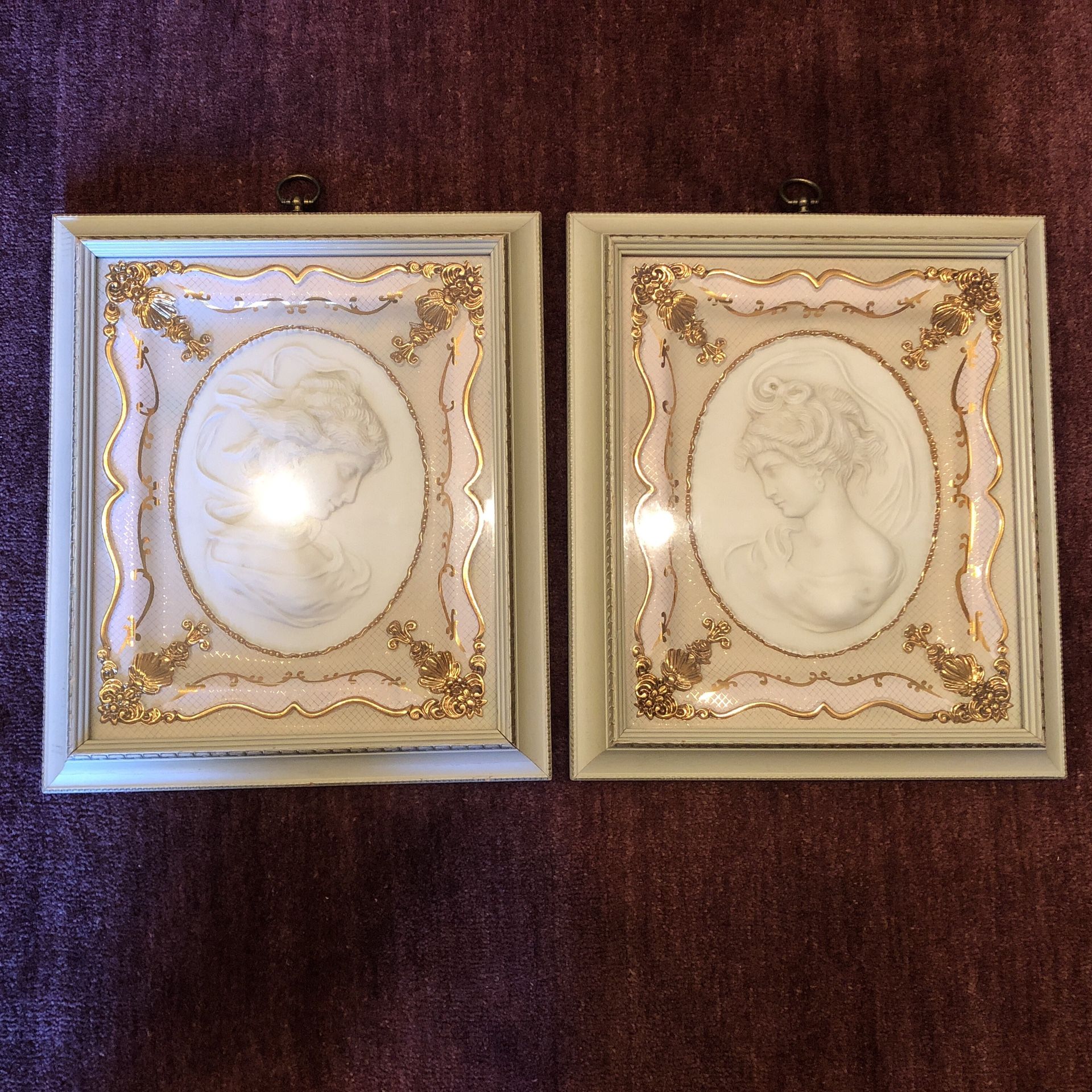 Vintage Turner Wall Accessory Eastwind & Westwind Female Cameo Portraits
