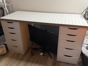 IKEA Lagkapten desk with 2 Alex units