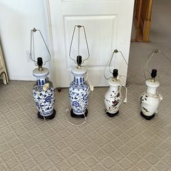 Porcelain Asian Lamps $100 For All 4