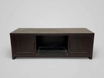 Dark Wood TV Console with Cabinet Doors