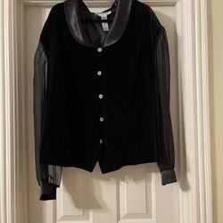 Another Thyme Black Plus Size Blouse