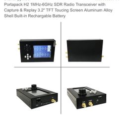 Portapack H2, 3.2in TFT Touch Screen Radio Transceiver 1MHz-6GHz, SDR Radio Receiver Kit for Communication, 3.5mm Audio Jack USB Charge, Built-in Spea