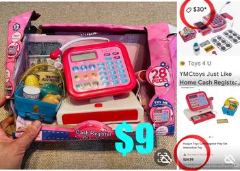 $9 Toy Cash register Play Set interactive Toy 28 pieces Brand new