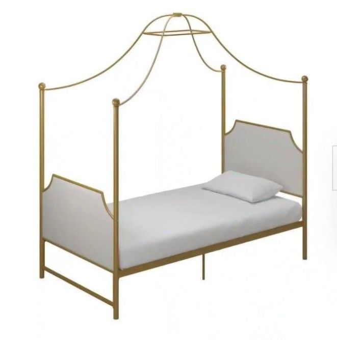 Monarch Hill Clementine Gold Canopy Twin Size Bed frame