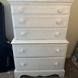 Solid Wood Dresser - White (Natural Finish Underneath)