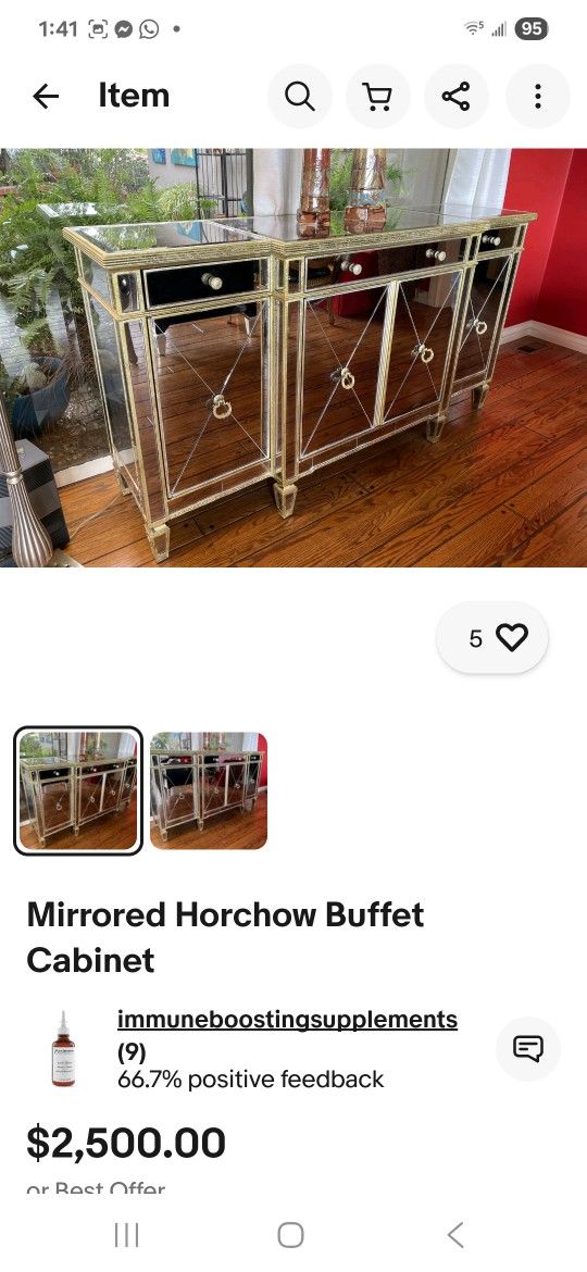 Beautiful Mirrored  Cabinet
