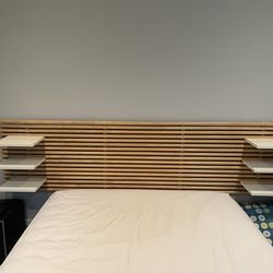 Queen Size Mattress With Box Spring And Headboard With Shelf