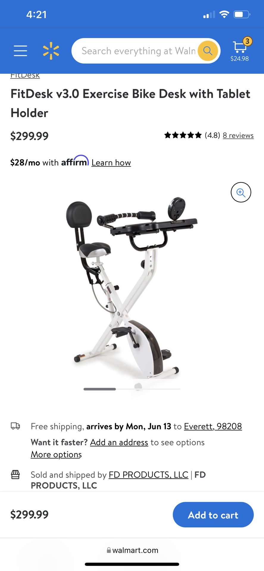 Fit desk Exercise Bike