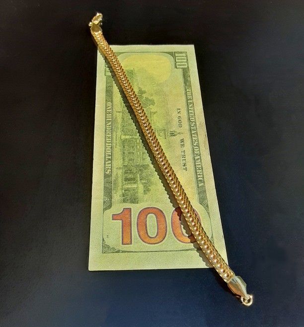 Men's 8 Inch Gold Filled Foxtail Chain Bracelet 6MM