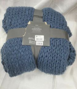 Chunky Knit Throw Blanket Blue Threshold for Sale in Las Vegas