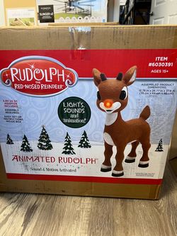 3.1-ft Rudolph Red-Nosed Reindeer Animatronic Outdoor Christmas Decoration