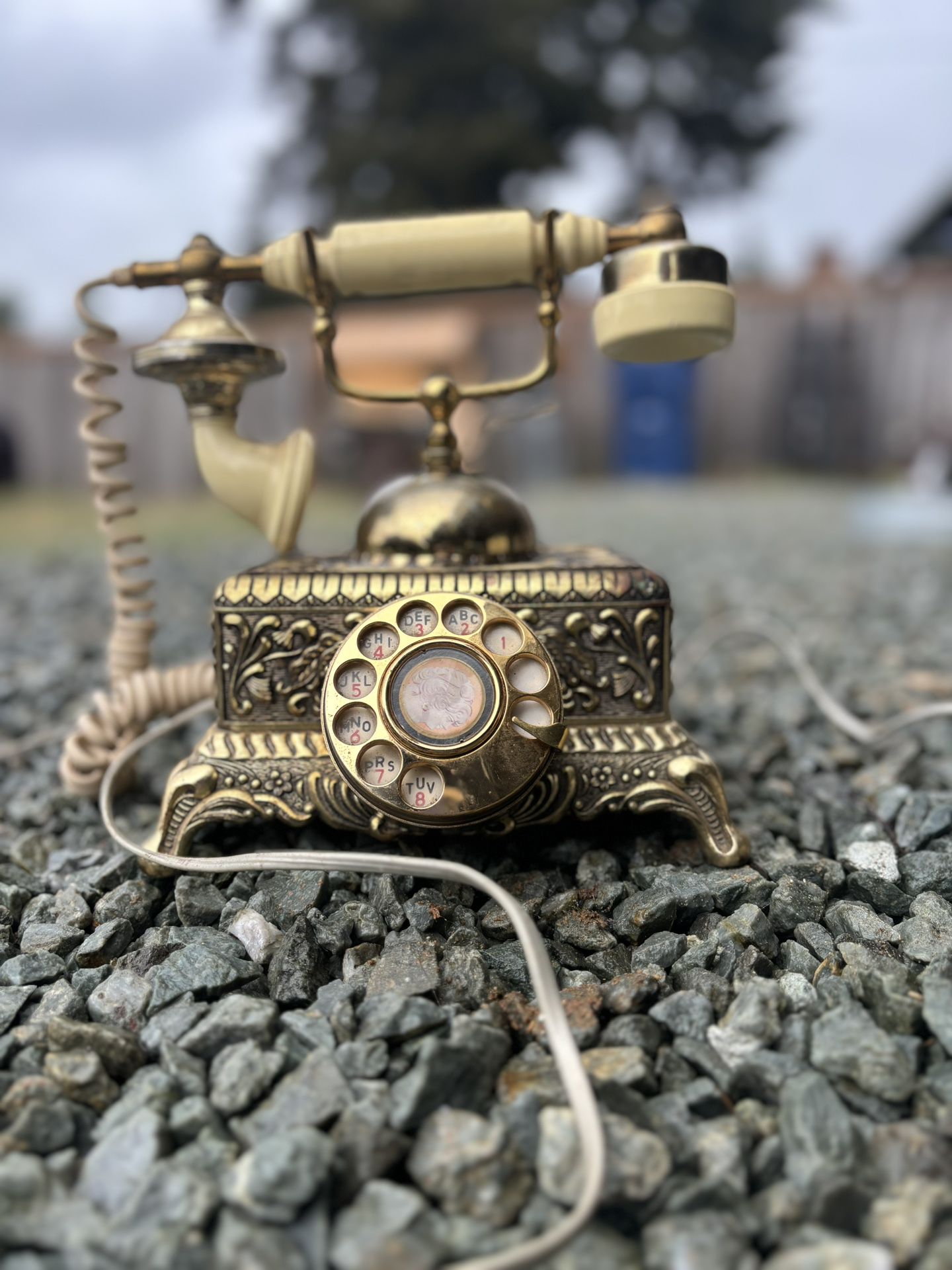 Vintage Brass Rotary Phone  - Works!