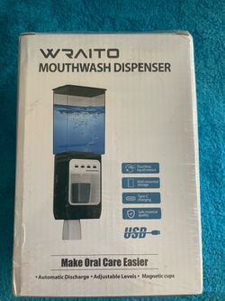 WRAITO Touchless Mouthwash Dispenser w/ Magnetic Cups