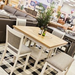 Fulton White Counter Height Set /Dining table and Chairs 