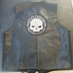 Men’s Motorcycle Leather Vest Size L