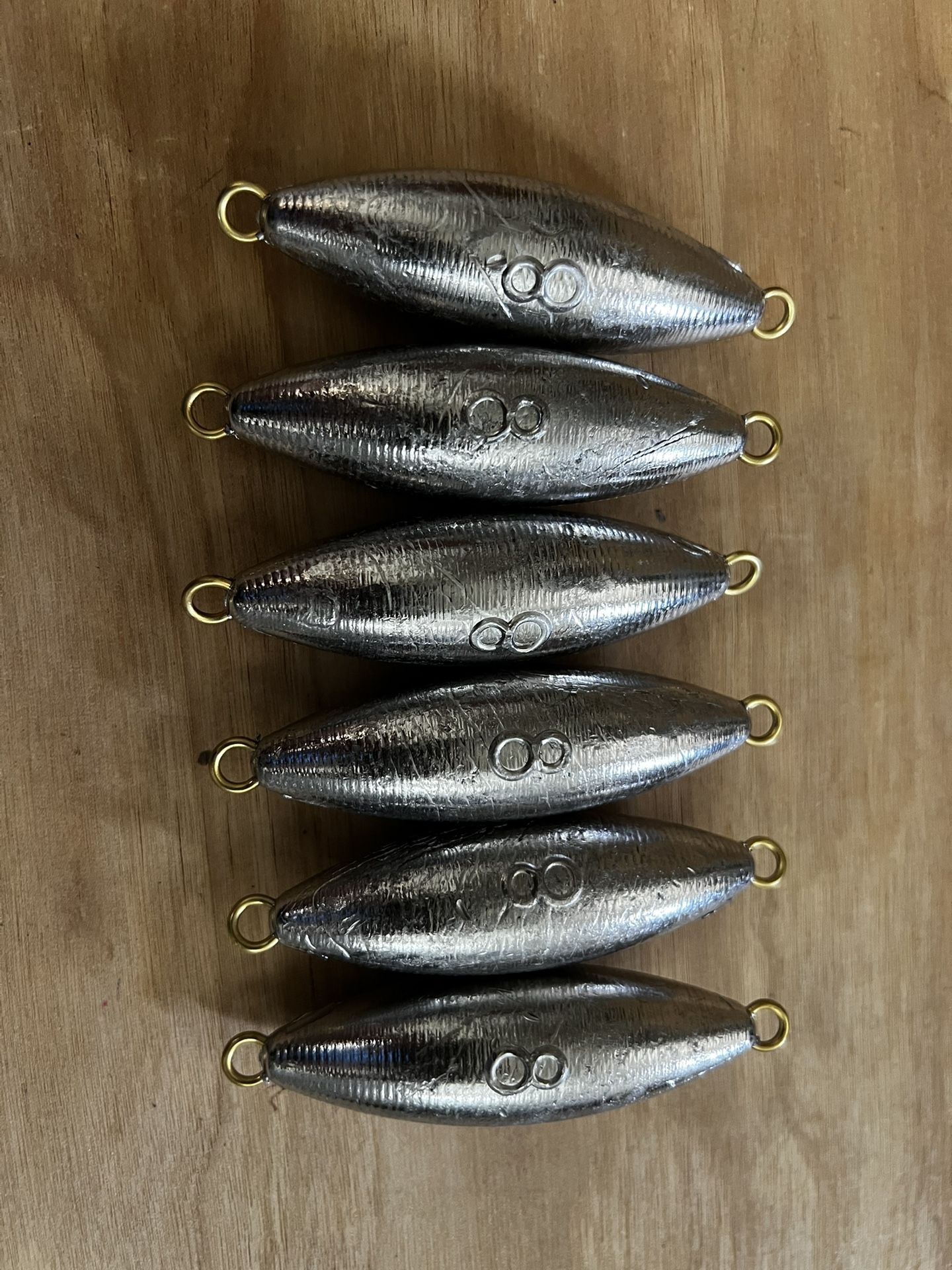 8 Oz Torpedo Sinkers, Lead Fishing Weights X 6