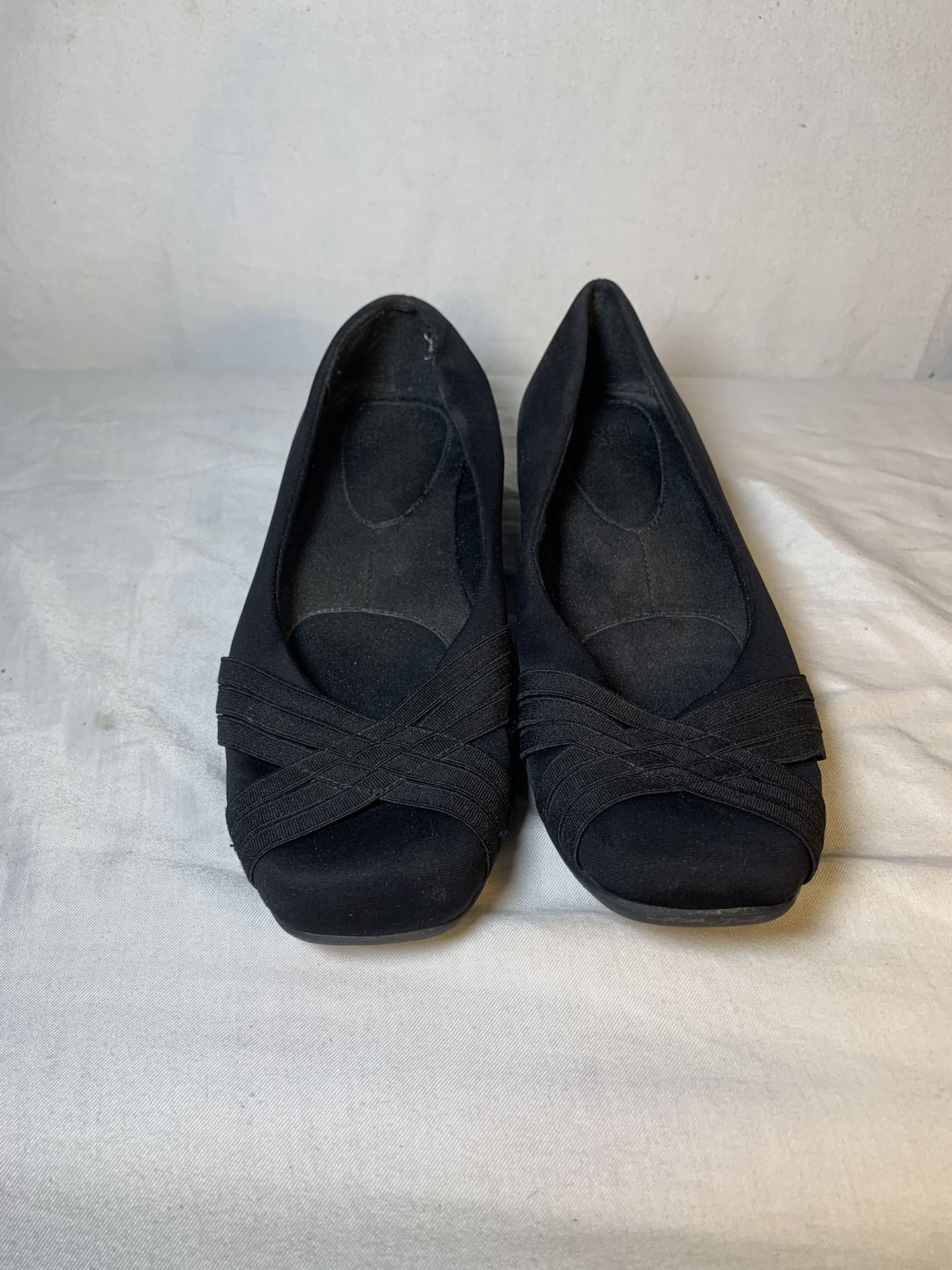 Mootsie Tootsies Danery Black Fabric Comfort Slip-On Flats Size 8