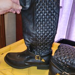Anthropologie Black Riding Boots Size 10