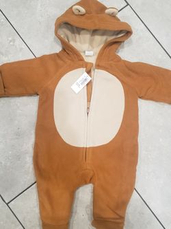 0-3 Warm Brown Bear Onesie