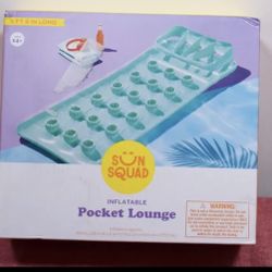 Sun Squad Inflatable Pocket Lounge Green Swim Pool Float 5 Foot