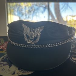 Genuine Leather Biker Cap