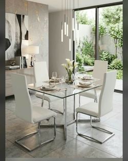 Valued $600 new in box white dining chair set of 4 $100 must buy today!