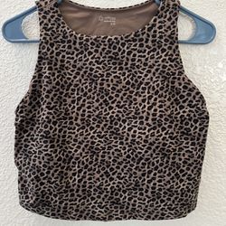 Aerie Animal Printed Top with Built In Padded Bra Size XL