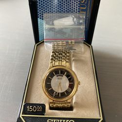 Vintage Seiko Gold Plated Watch 1994 Style