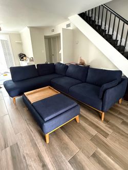 Couch and Leg Rest/Coffee Table