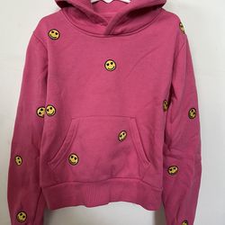 Pink Happy Face Hoodie For Girls 