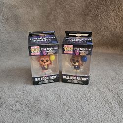 Pocket Keychain Funkos - Balloon Foxy and Balloon Freddy