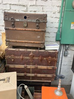 2 antique trunks